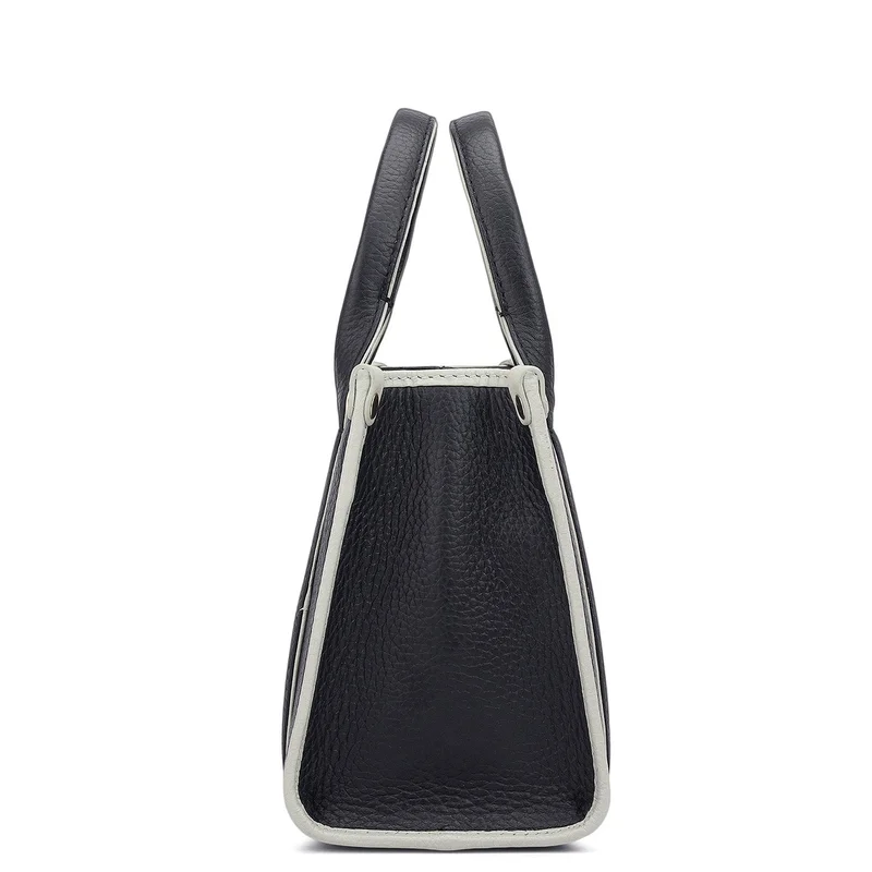 Da Milano Black Small Wax Leather Satchel - Black for Women | Best Price UAE